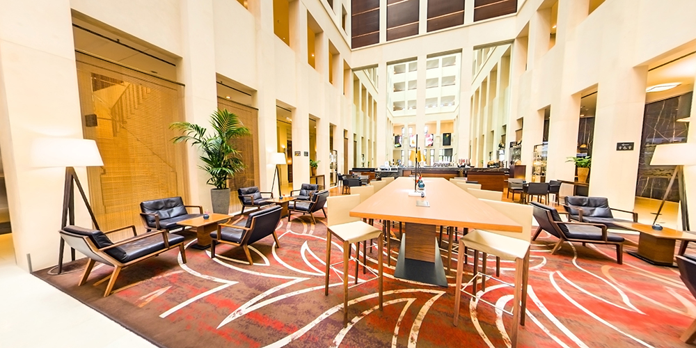 An elegant business hotel near the Brandenburg Gate.