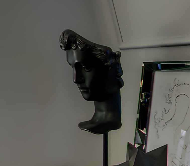 Black classical bust as room decor