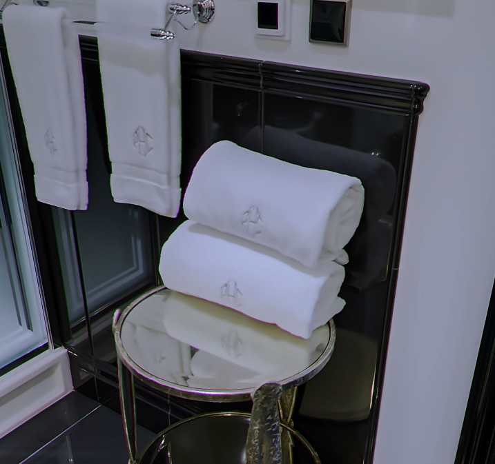 Rolled towels with monogram